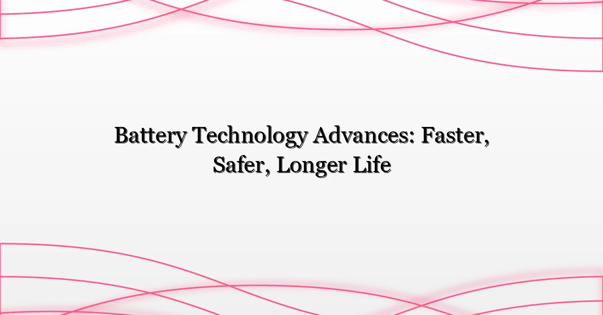 Battery Technology Advances: Faster, Safer, Longer Life
