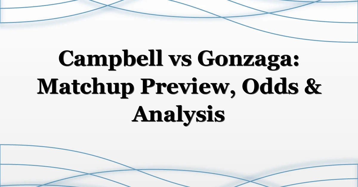 Campbell vs Gonzaga: Matchup Preview, Odds & Analysis