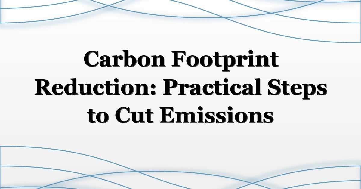 Carbon Footprint Reduction: Practical Steps to Cut Emissions