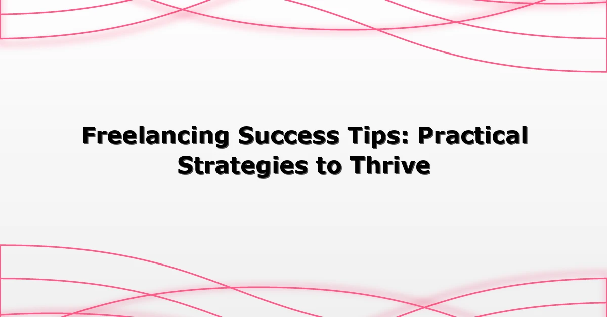 Freelancing Success Tips: Practical Strategies to Thrive