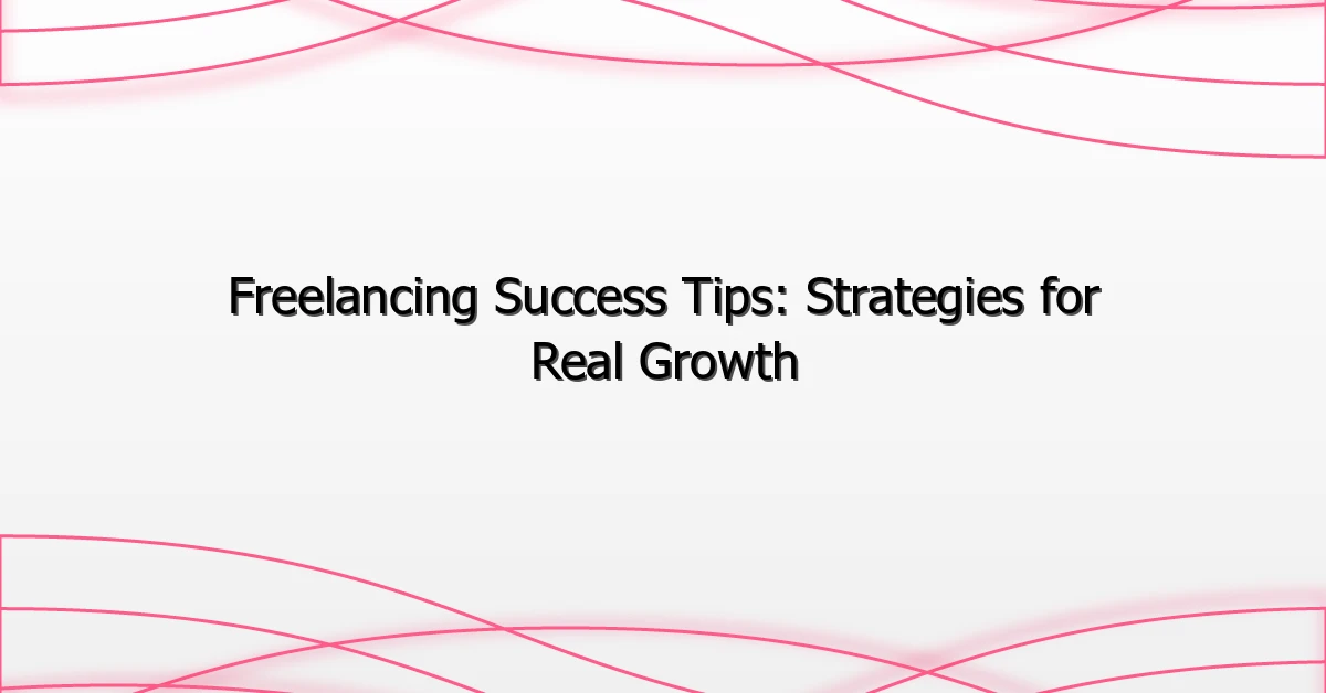 Freelancing Success Tips: Strategies for Real Growth