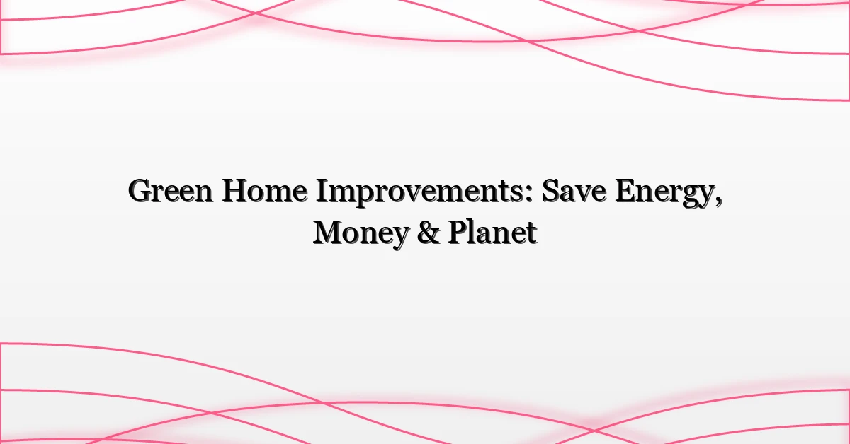 Green Home Improvements: Save Energy, Money & Planet