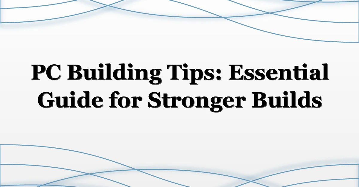 PC Building Tips: Essential Guide for Stronger Builds