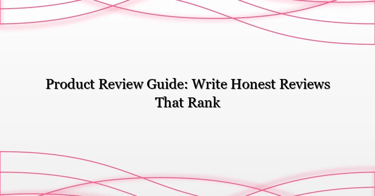 Product Review Guide: Write Honest Reviews That Rank
