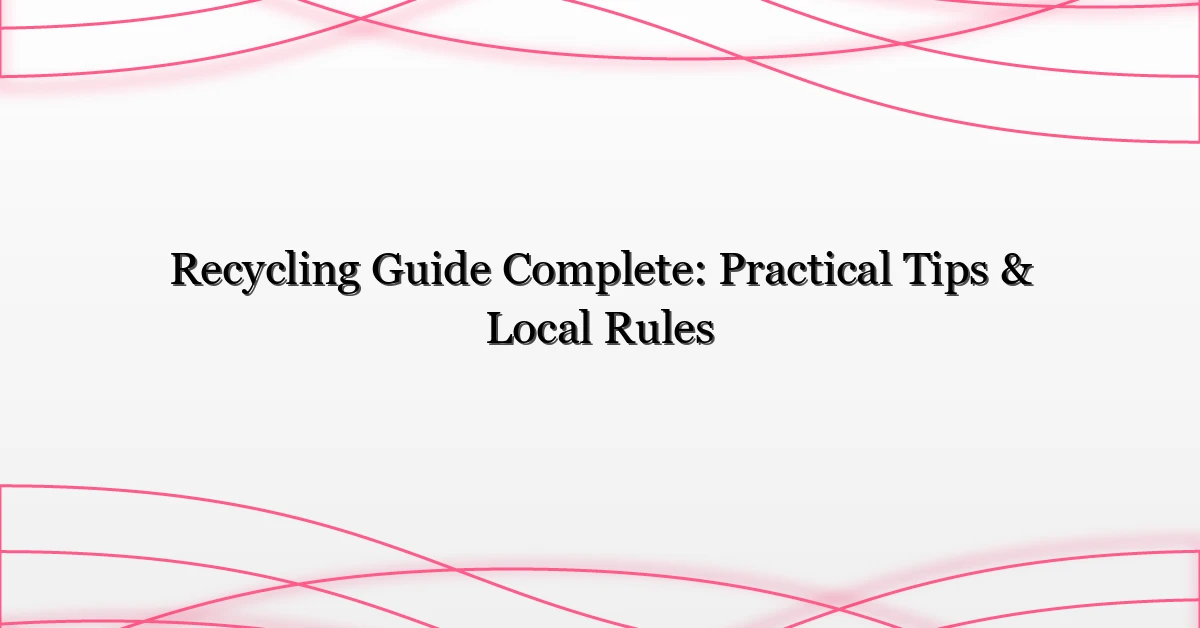 Recycling Guide Complete: Practical Tips & Local Rules