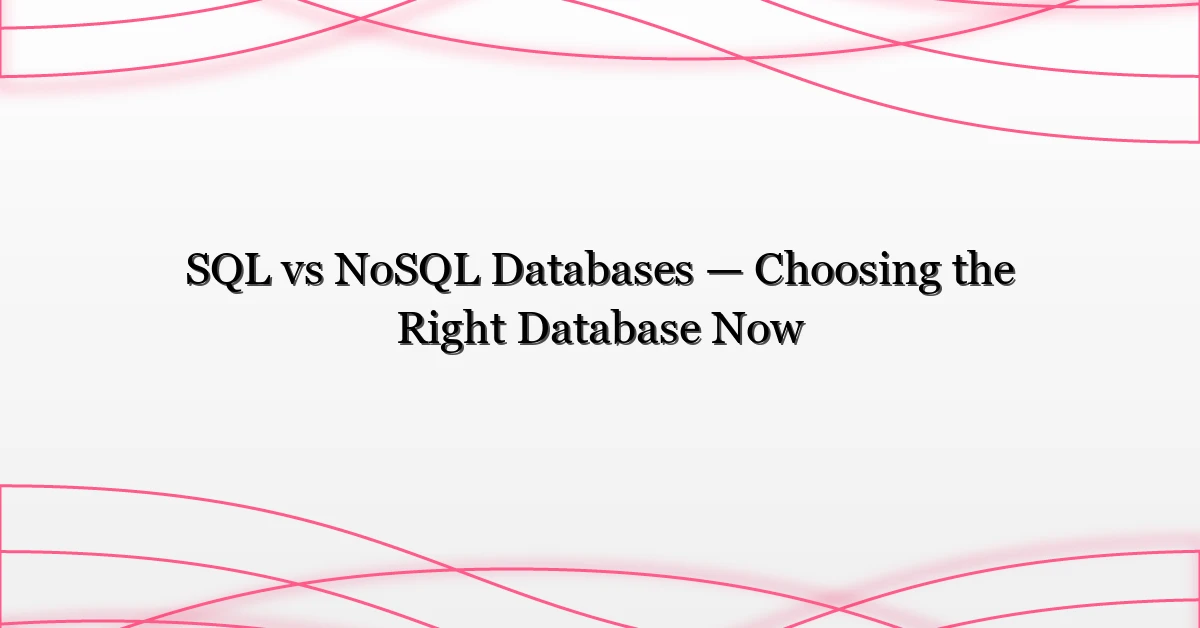 SQL vs NoSQL Databases — Choosing the Right Database Now