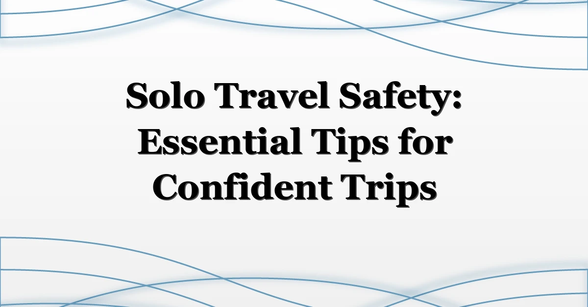 Solo Travel Safety: Essential Tips for Confident Trips